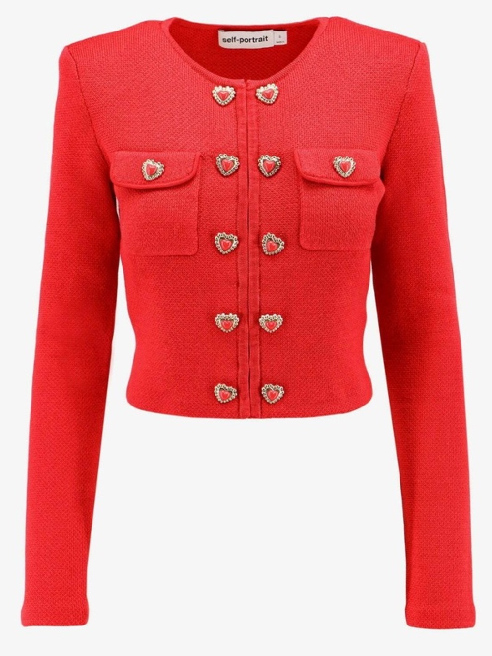 Self Portrait Cardigan Red Womens Knitwear Size S NWT.